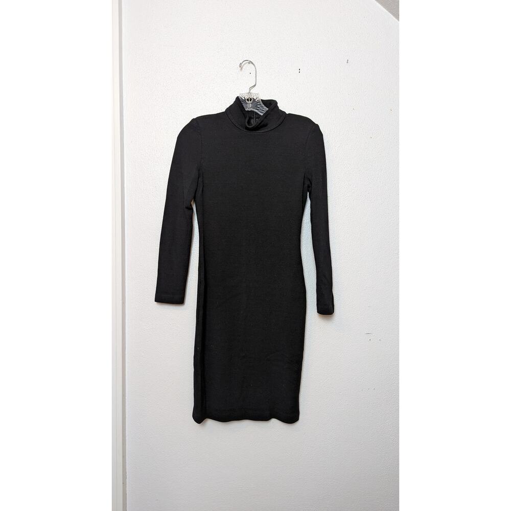 St. John Evening Black Turtleneck Midi Length Dress Sz 4